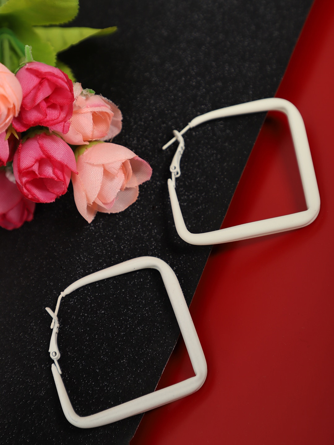 

YouBella Square Hoop Earrings, White