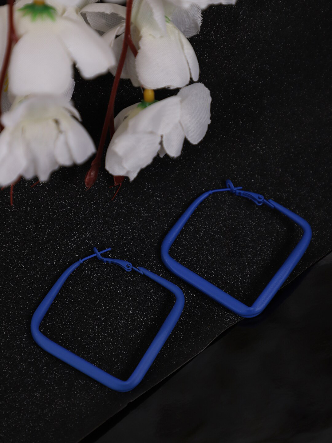 

YouBella Square Hoop Earrings, Blue