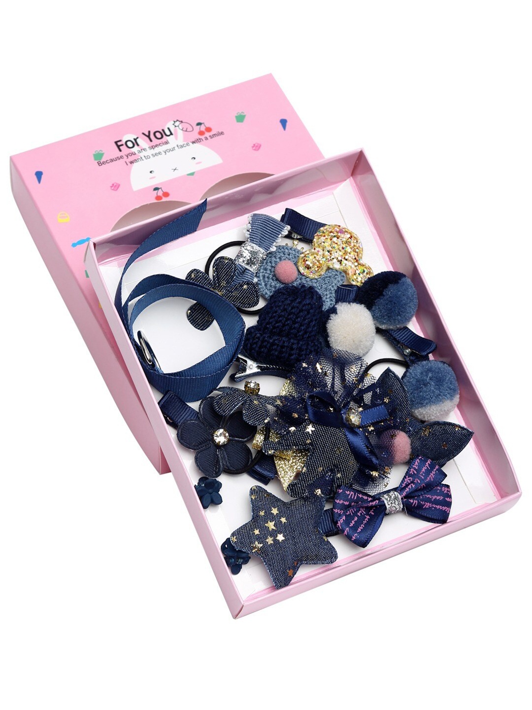 

YouBella Women Set of 18 Hair Accessory, Navy blue