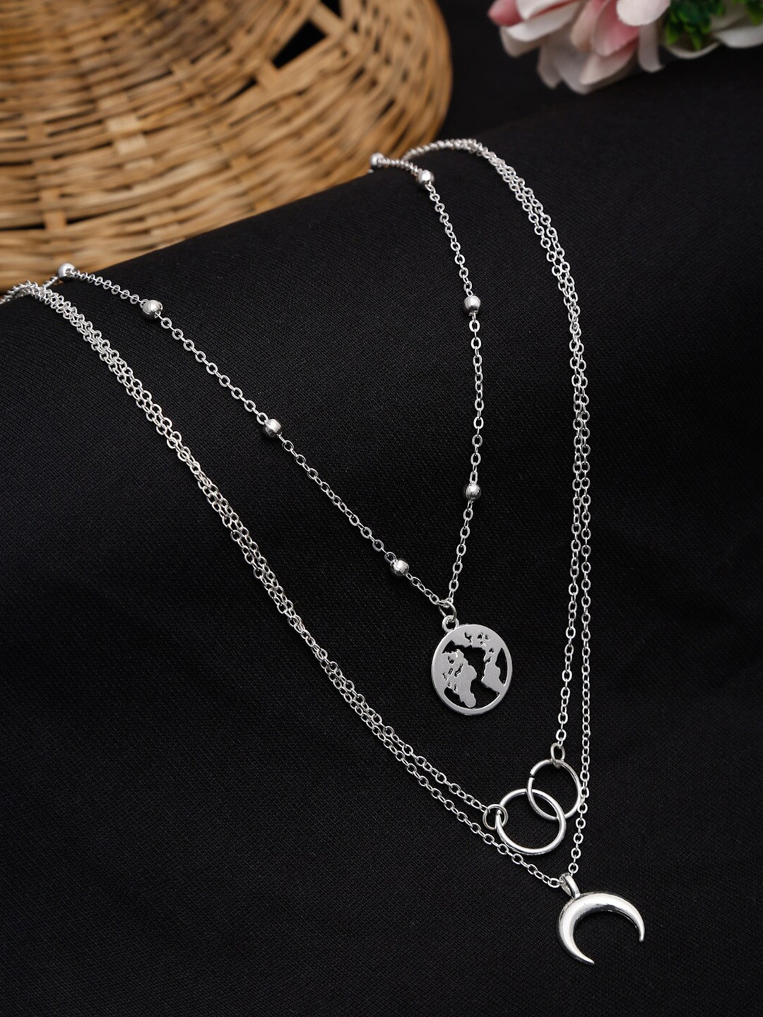 

YouBella Silver-Plated Layered Necklace
