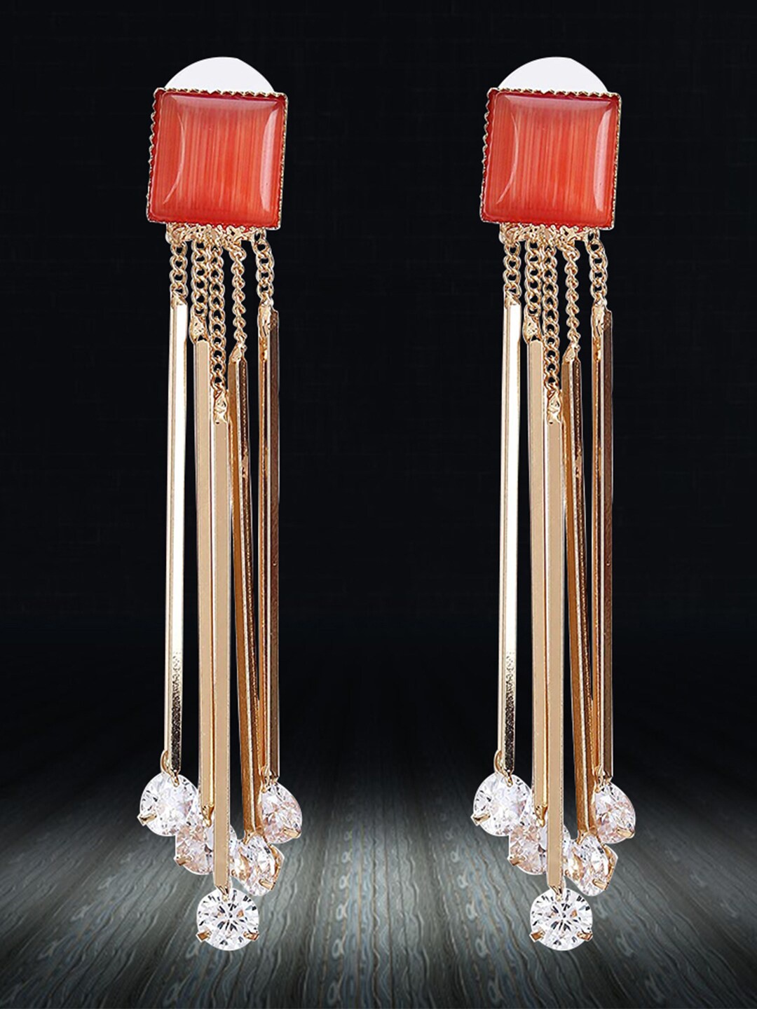 

YouBella Gold-Plated Contemporary Drop Earrings