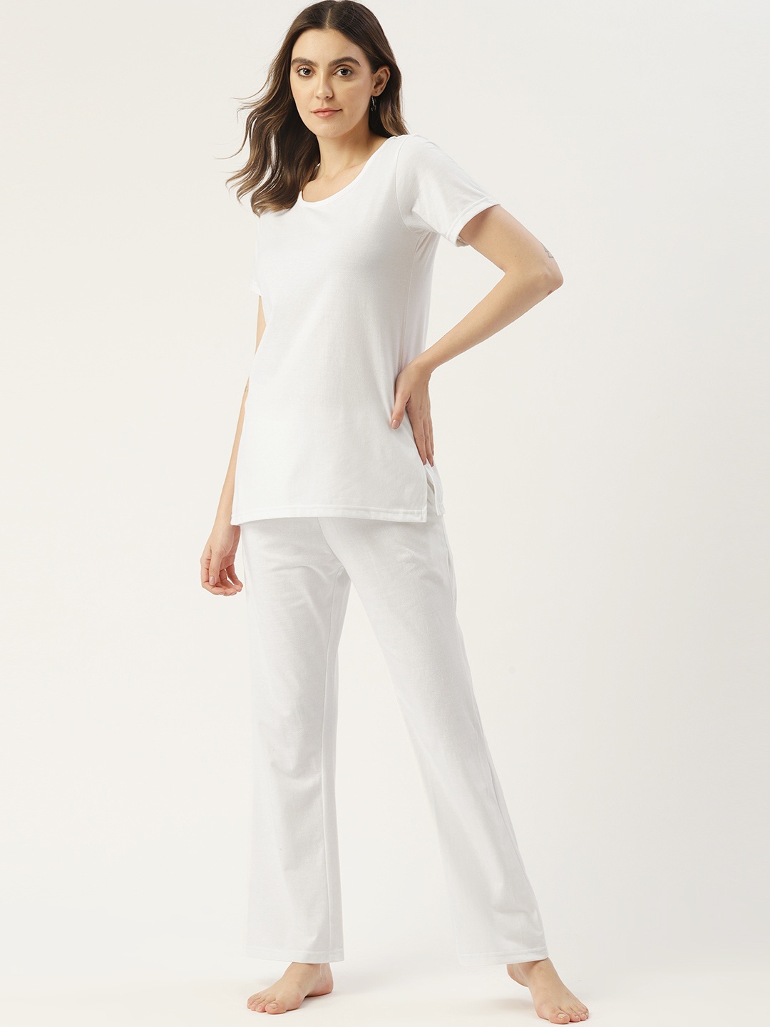 

ETC Women Pure Cotton Night Suit, White