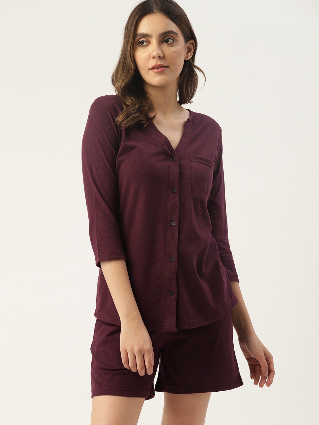 

ETC Women Pure Cotton Night Suit, Maroon