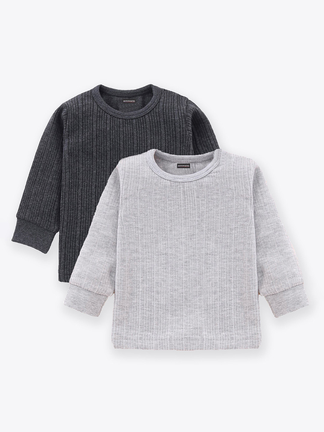 

Aerowarm Infant Pack Of 2 Striped Thermal Tops, Charcoal