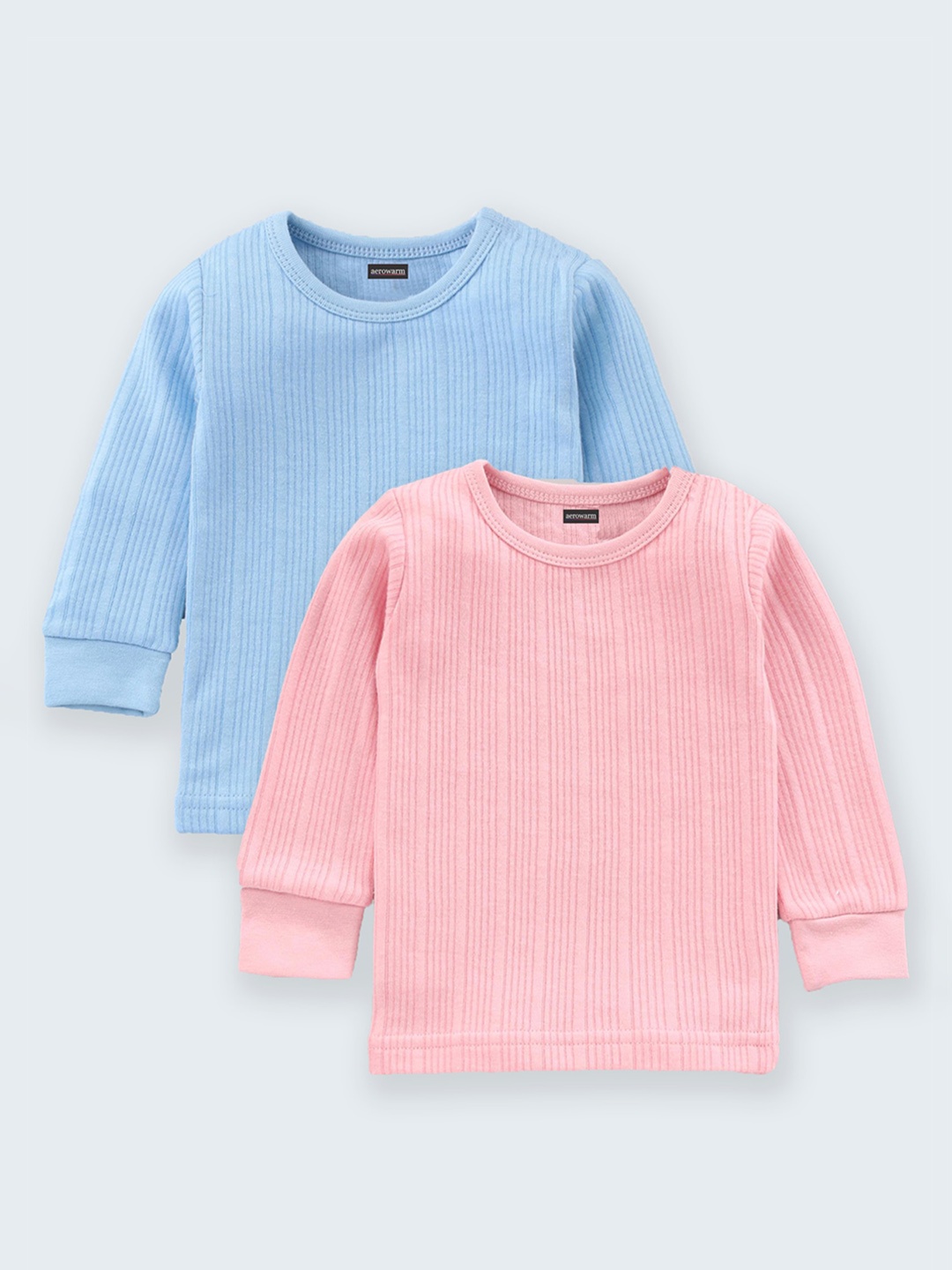 

Aerowarm Kids Pack Of 2 Striped Thermal Tops, Blue