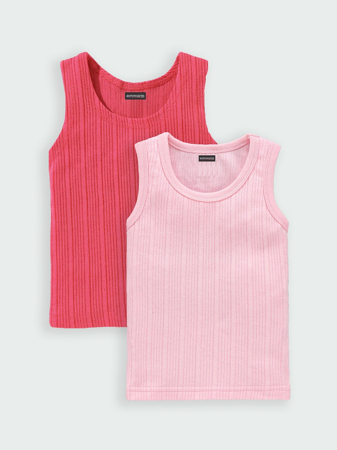 

Aerowarm Kids Pack Of 2 Cotton Sleeveless Thermal Tops, Coral