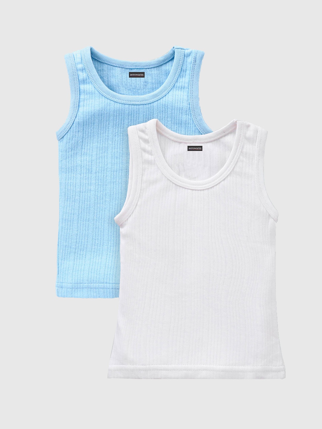 

Aerowarm Kids Pack Of 2 Cotton Sleeveless Thermal Tops, Blue