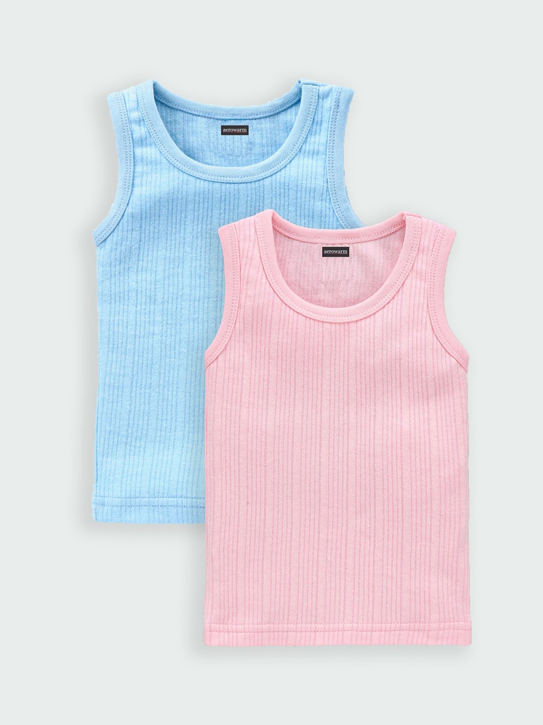 

Aerowarm Kids Pack Of 2 Cotton Sleeveless Thermal Tops, Blue