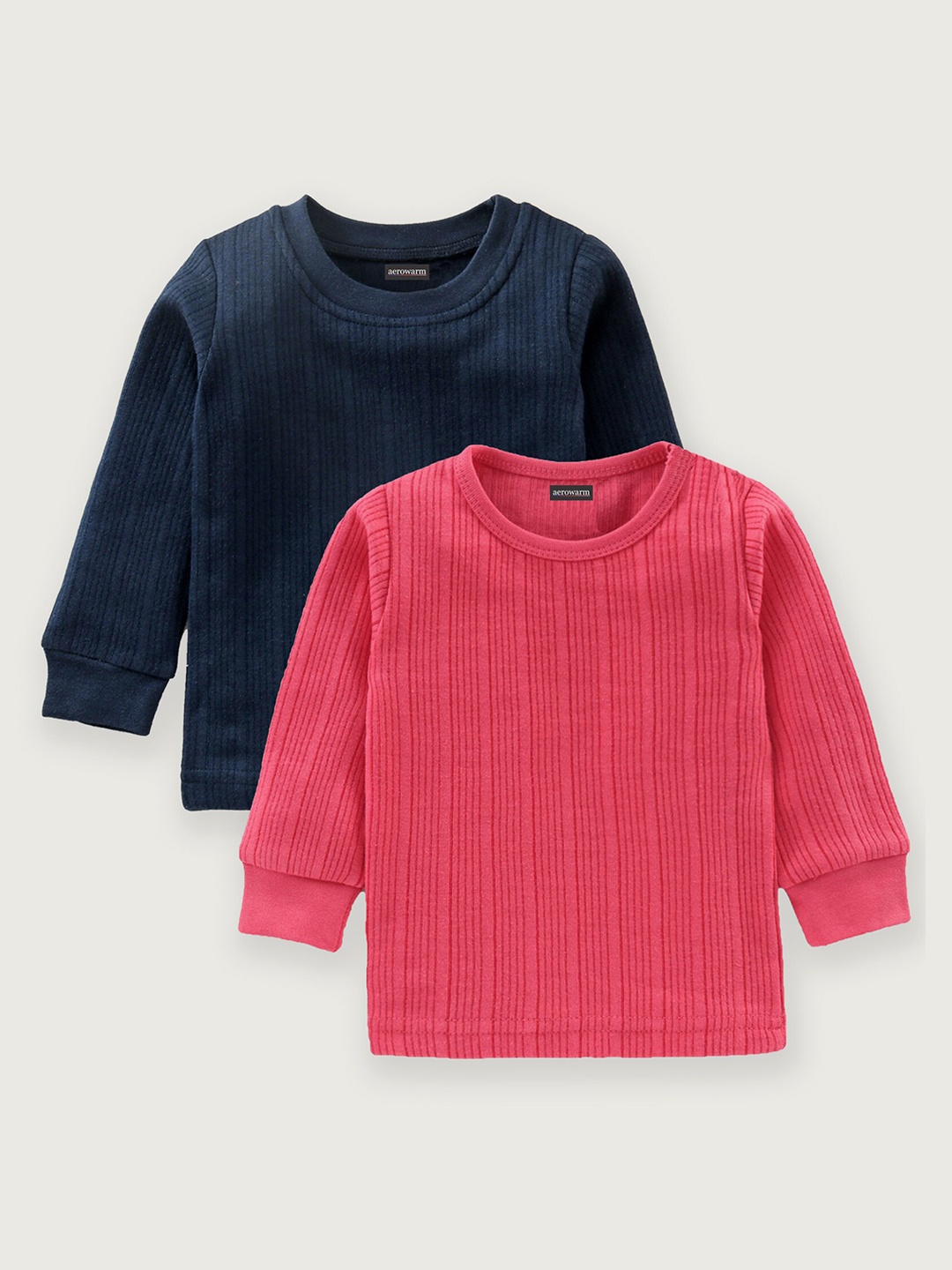 

Aerowarm Infant Pack Of 2 Ribbed Thermal Tops, Navy blue
