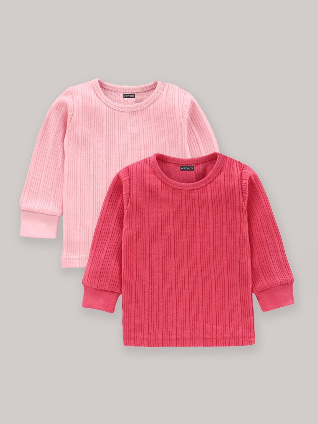 

Aerowarm Infant Pack Of 2 Ribbed Thermal Tops, Pink