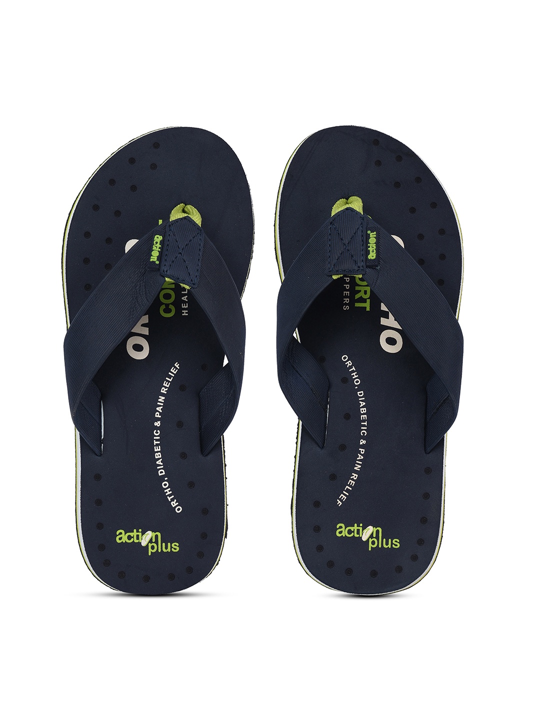 

Action EVA Flotter Men Printed Rubber Thong Flip-Flops, Navy blue