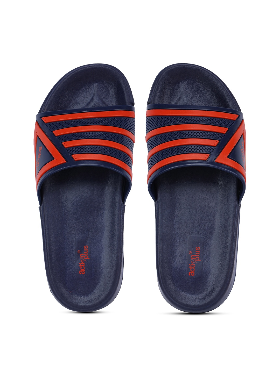 

Action EVA Flotter Men Striped Rubber Sliders, Navy blue