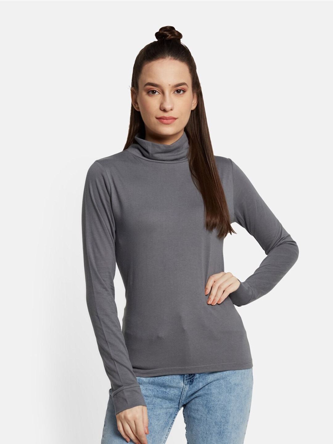 

UNMADE Grey Cowl Neck Top