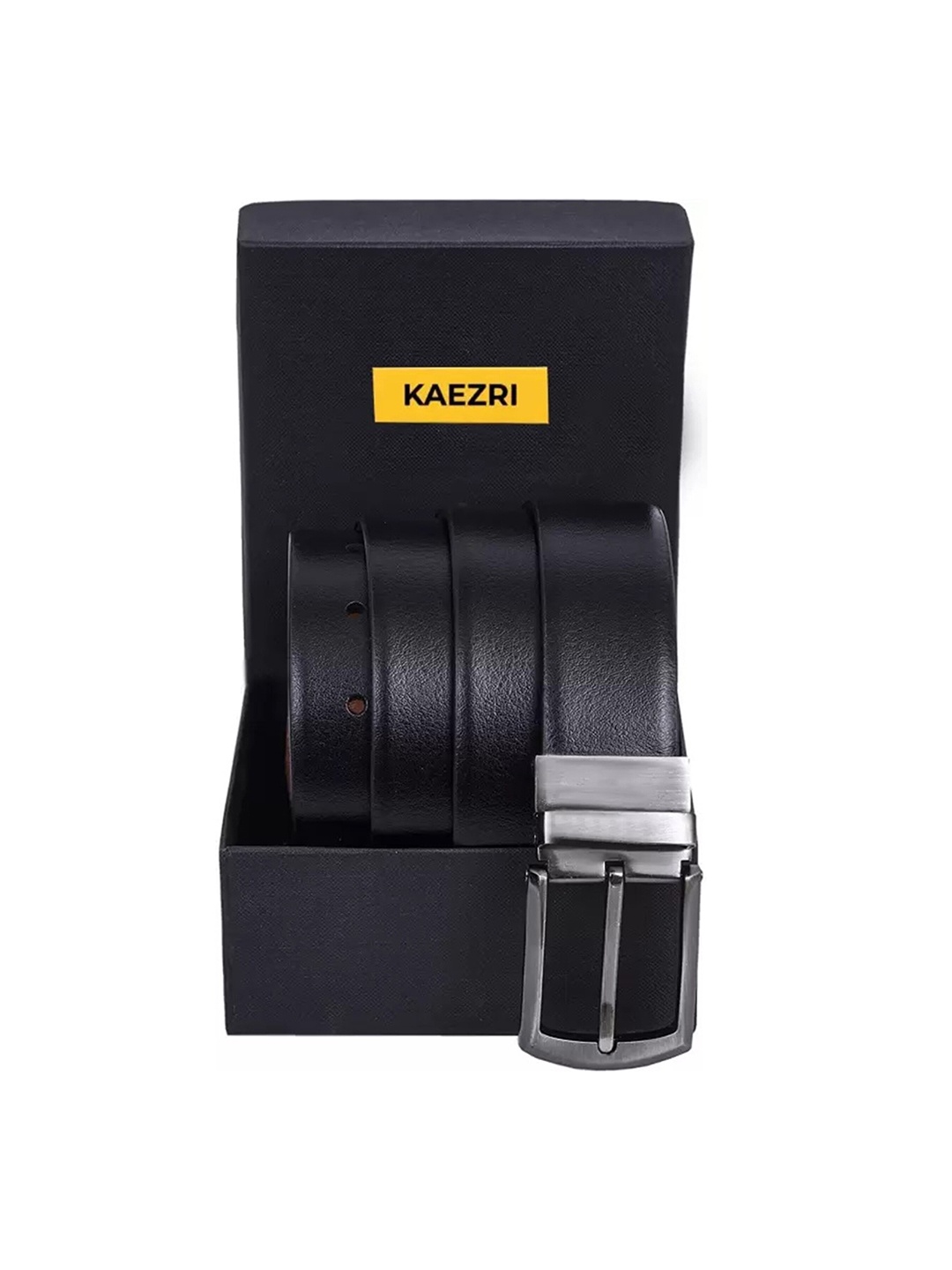 

KAEZRI Men Leather Reversible Formal Belt, Black