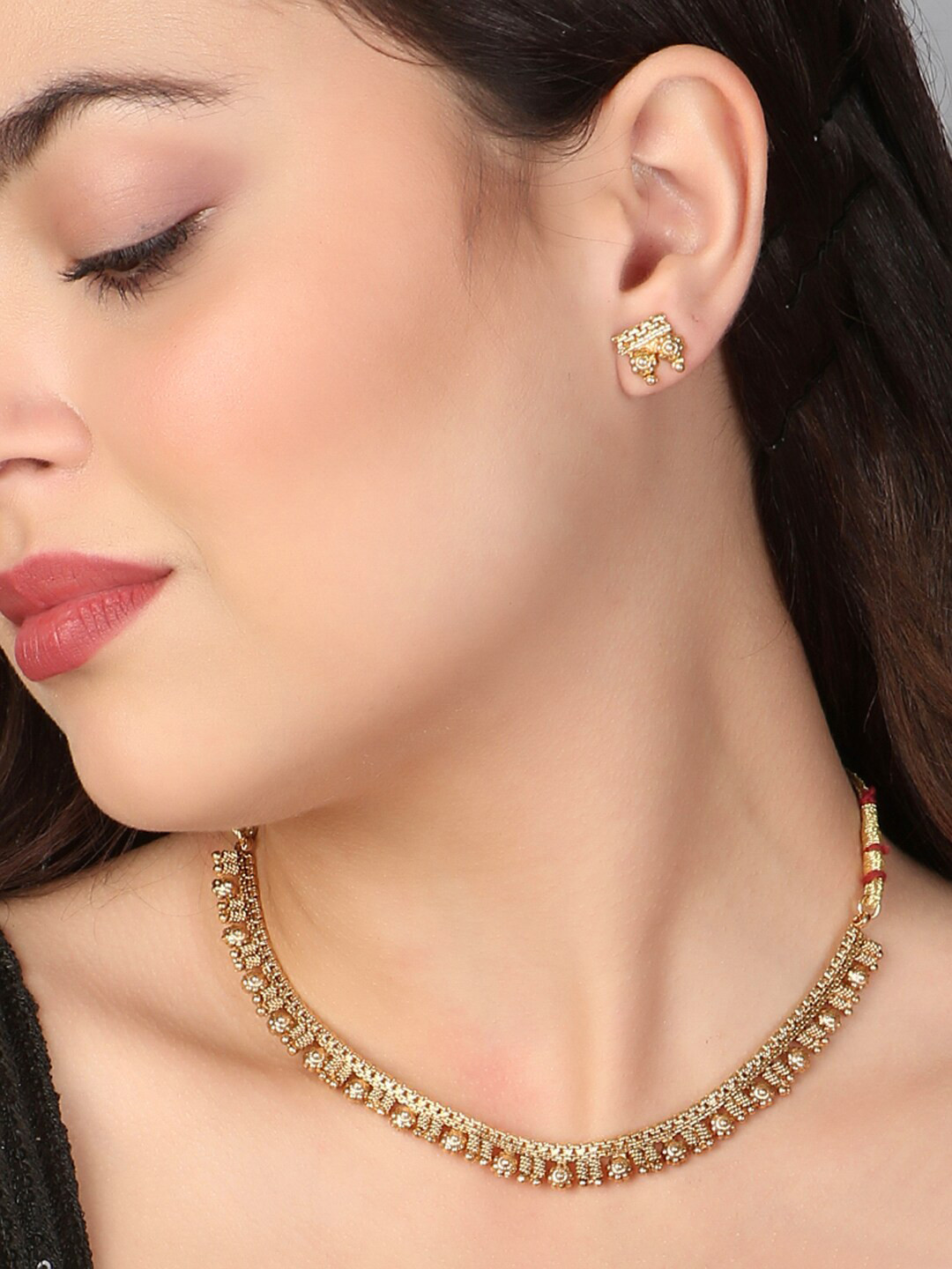 

Adwitiya Collection Gold-Plated Jewellery Set