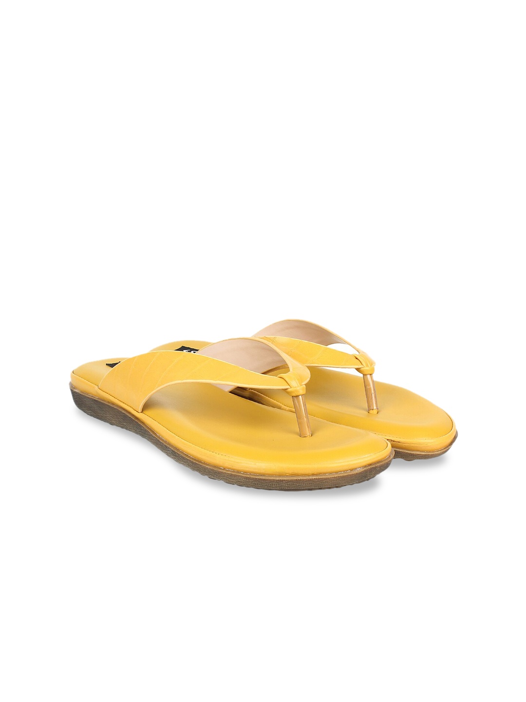 

Sherrif Shoes Women T-Strap Flats, Mustard