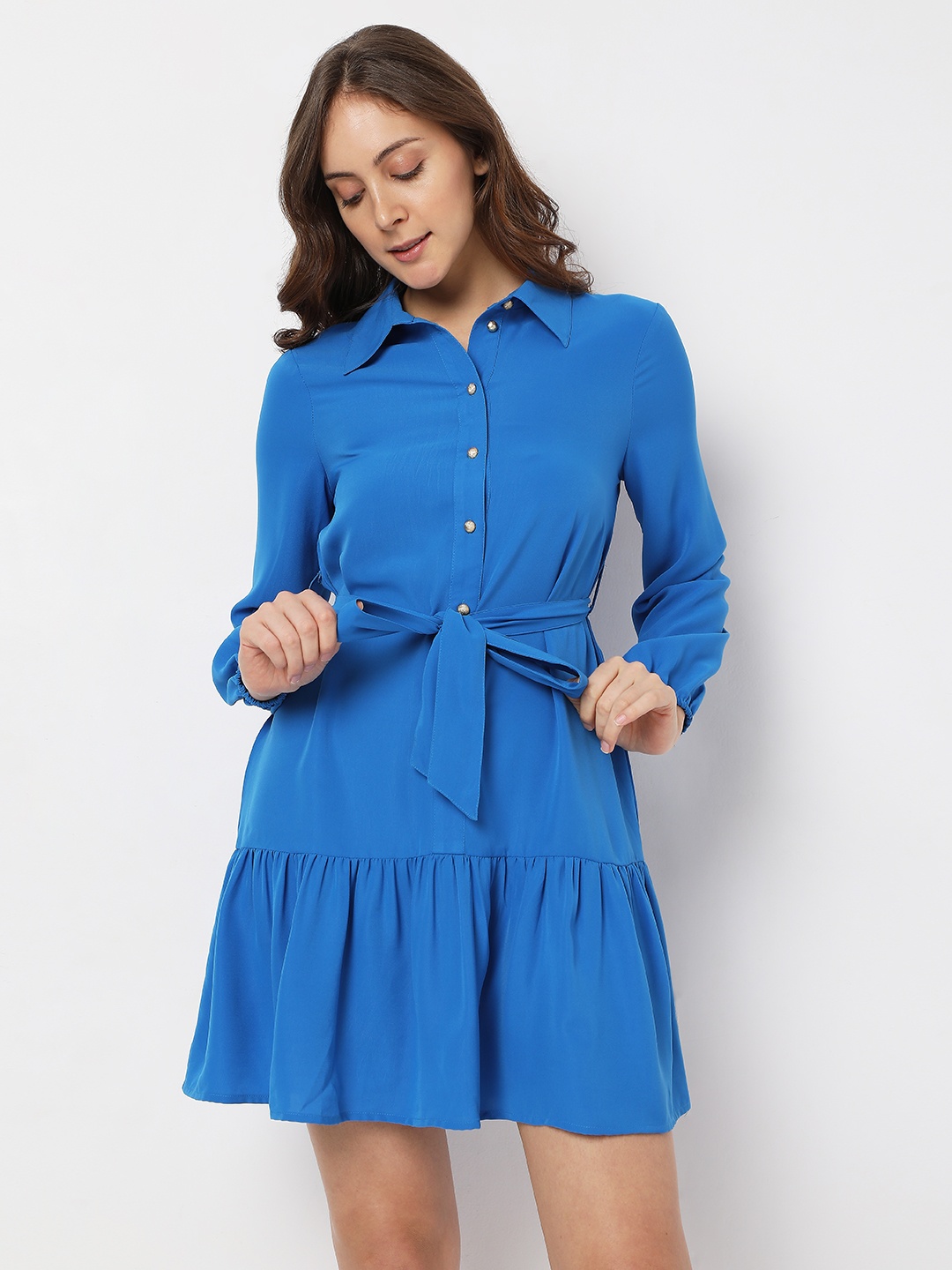 

Vero Moda Puff Sleeves Shirt Dress, Blue