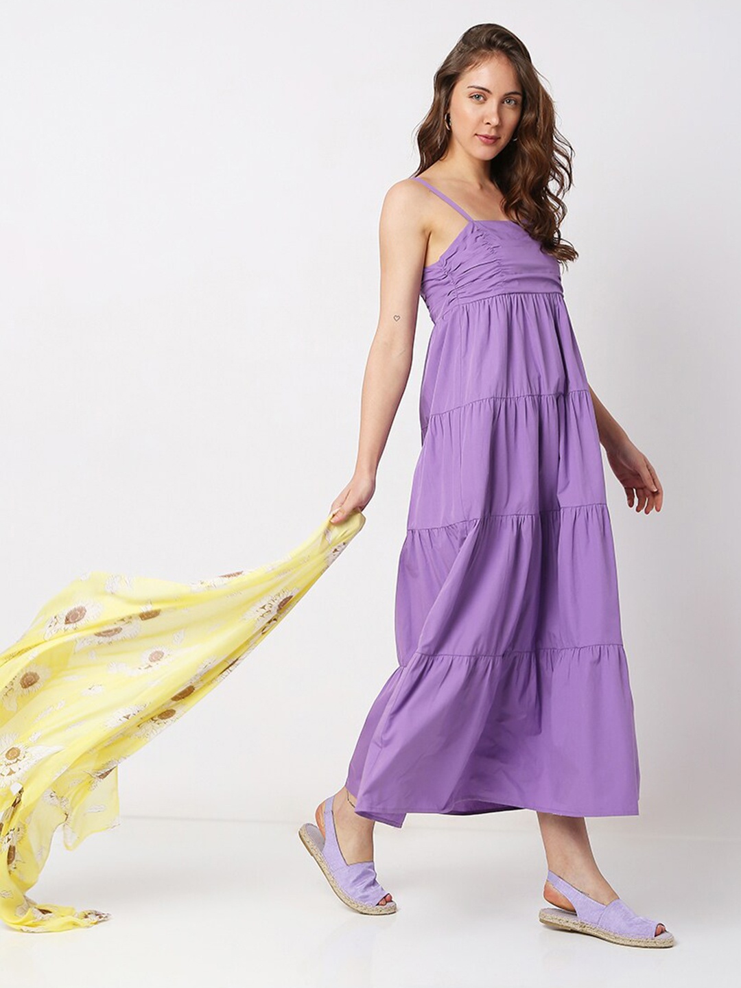 

Vero Moda Shoulder Straps Maxi Cotton Dress, Purple