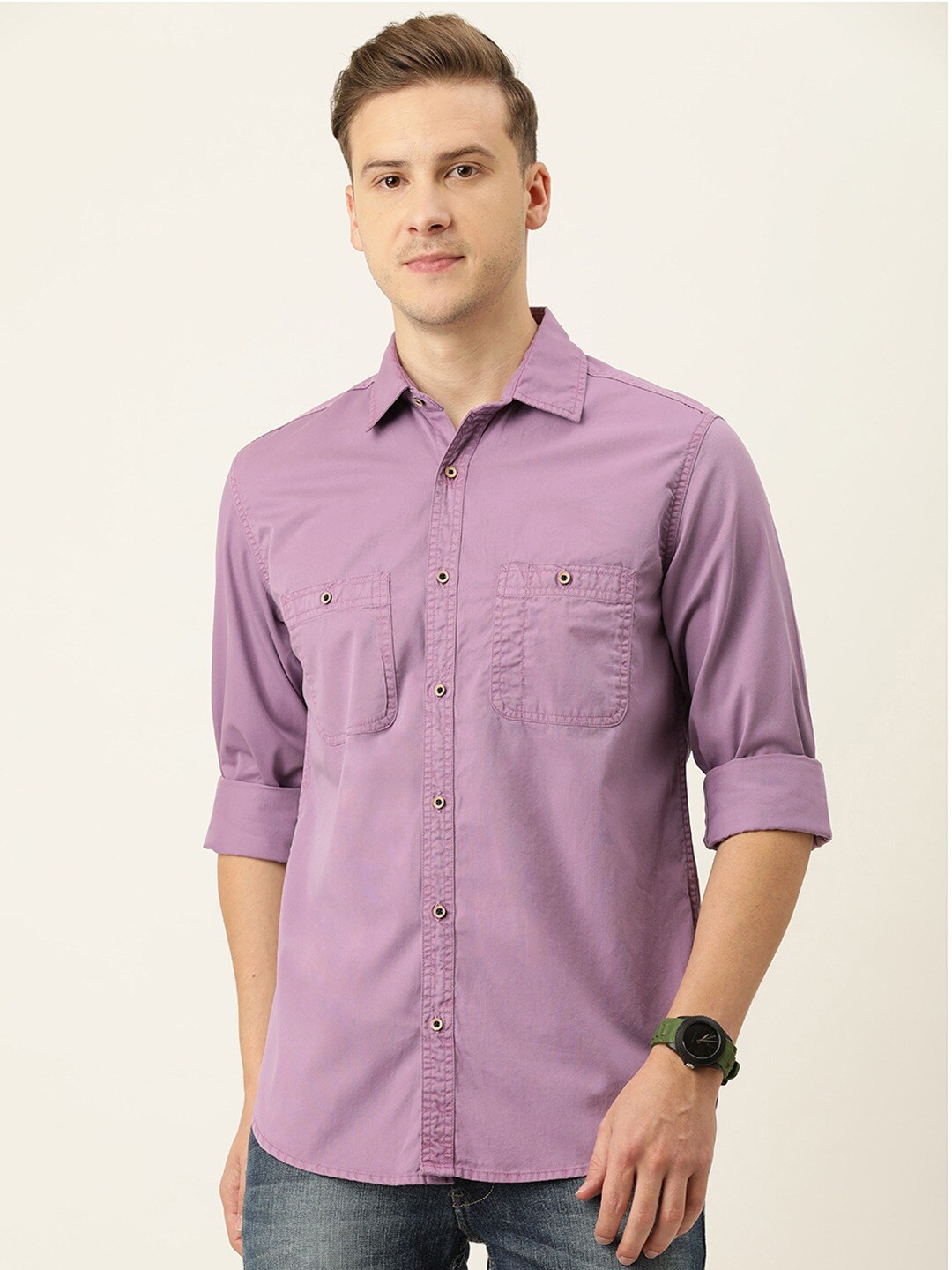 

IVOC Men Casual Shirt, Purple