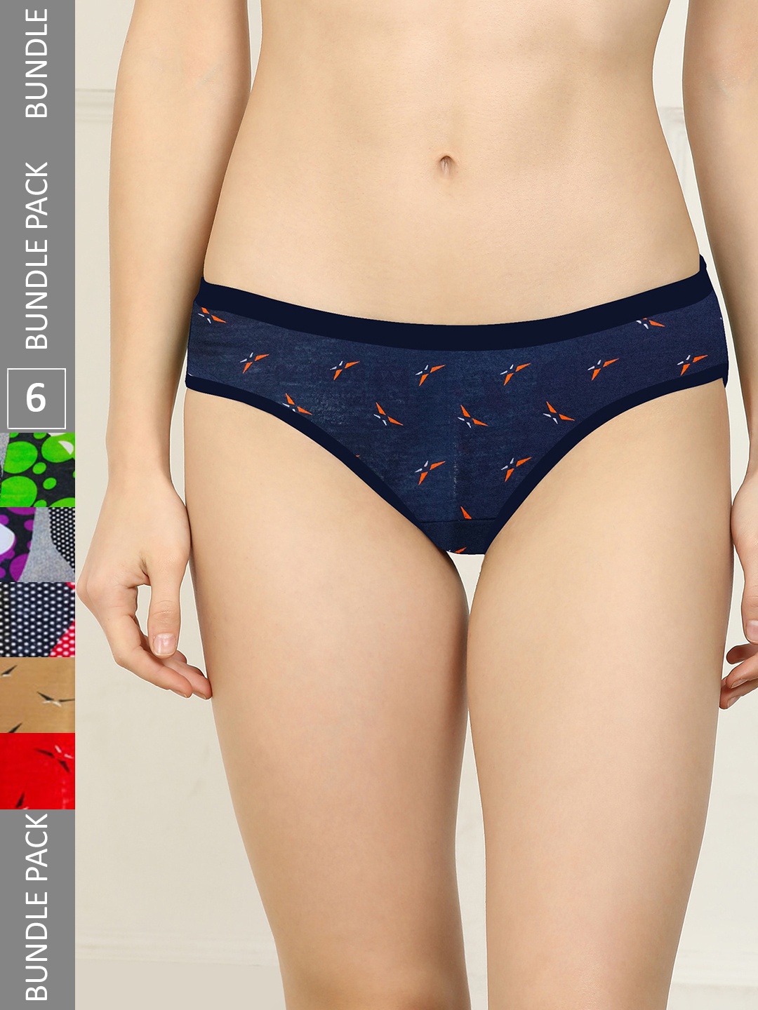 

AROUSY Women Pack Of 3 Printed Hipster Briefs, Red