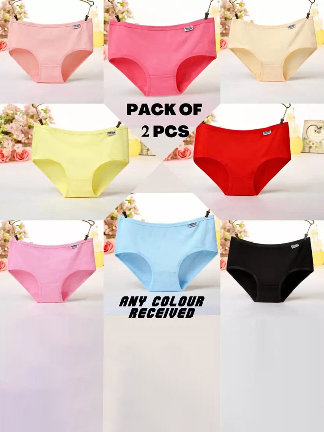 

AROUSY Women Pack Of 2 Hipster Briefs, Red