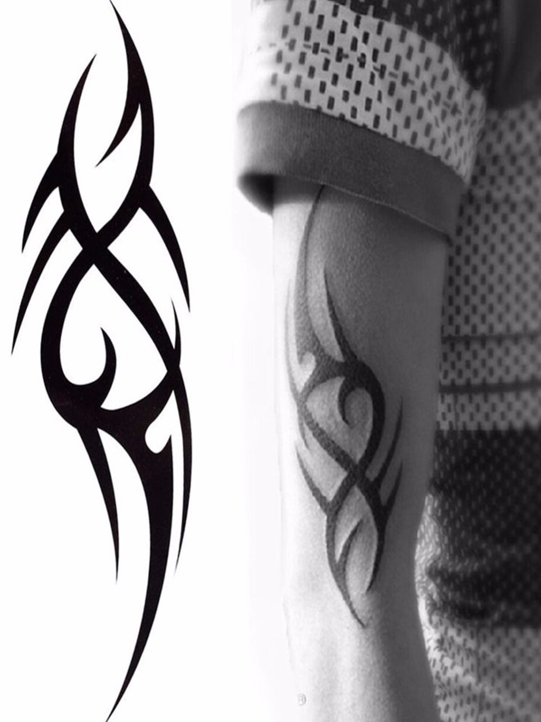 

S.A.V.I. 3D Arm Bands Water Proof & Long Lasting Temporary Tattoo Sticker - Black