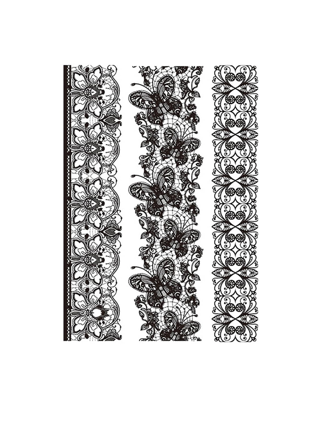 

S.A.V.I. 3D Fake Heena Mehndi Temporary Tattoo Stickers - Black