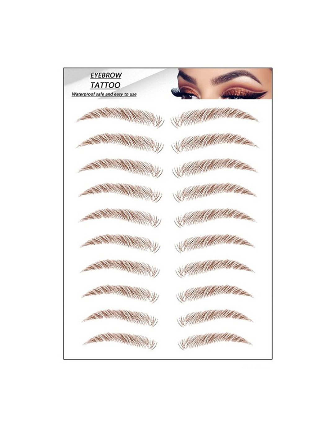 

S.A.V.I. 9 Pairs Natural Lonng Lasting Eyebrow Tattoo Sticker, Brown