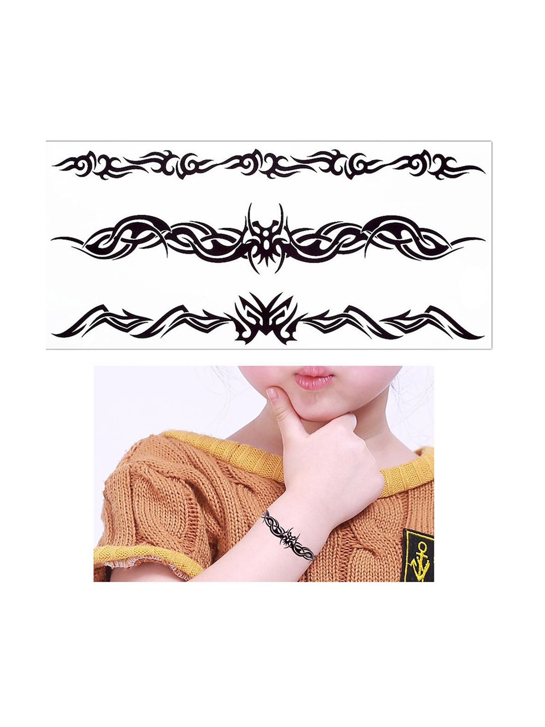 

S.A.V.I. Black Tribal Totem Temporary 3D Tattoo Stickers
