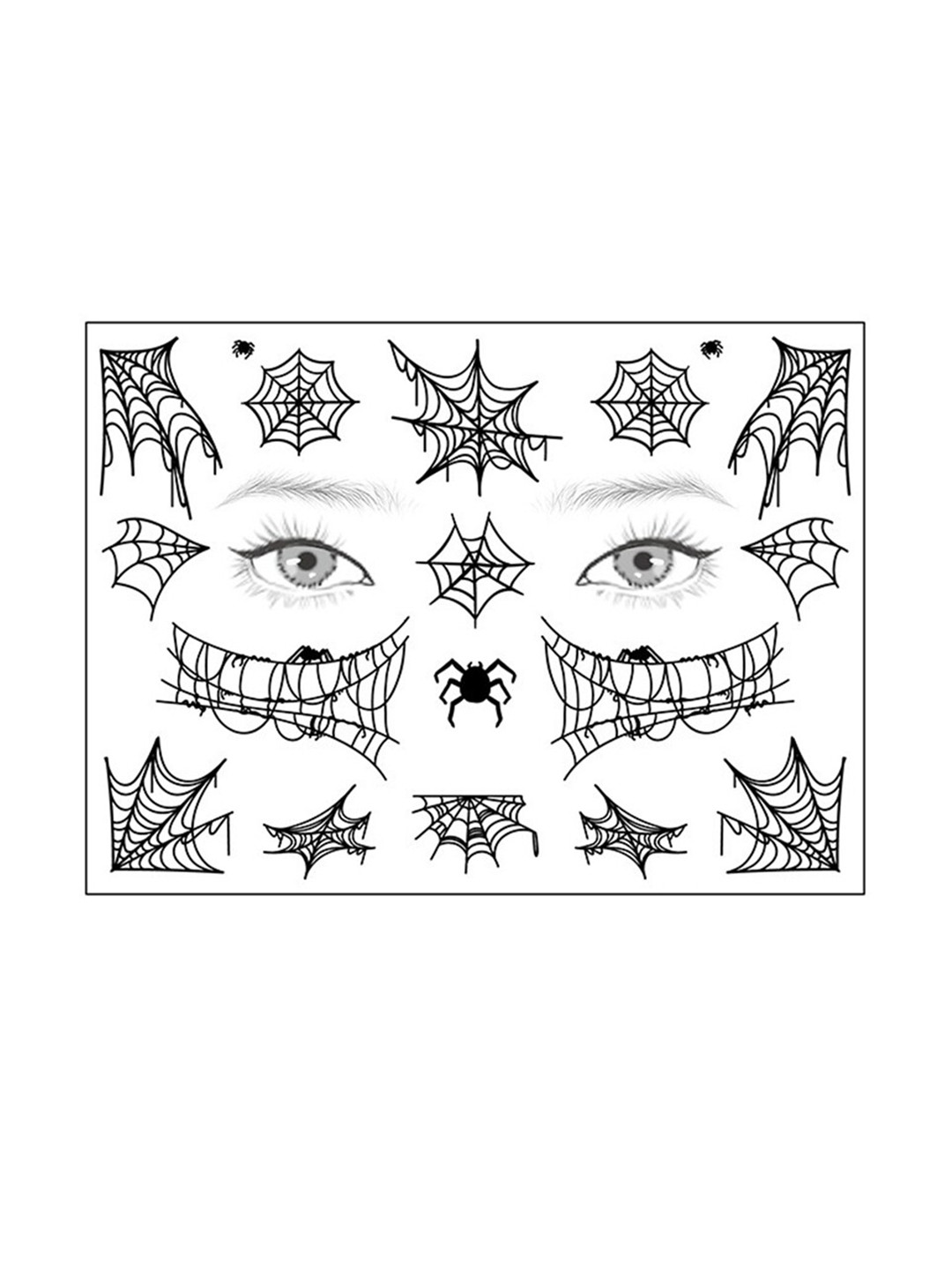 

S.A.V.I. Black Halloween & Spiders Cobweb Temporary Tattoo Sticker