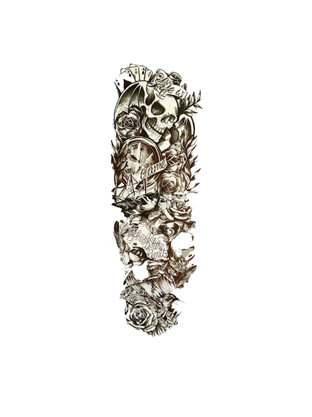 

S.A.V.I. Full Arm Hand Temporary Tattoo Stickers, Black