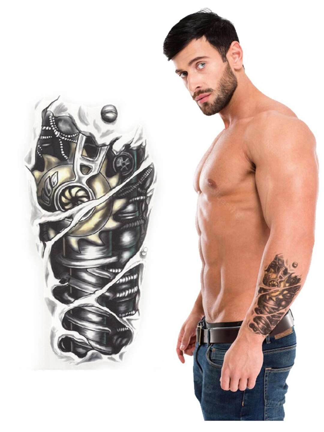 

S.A.V.I. 3D Robot Arm Temporary Tattoo Stickers, Black