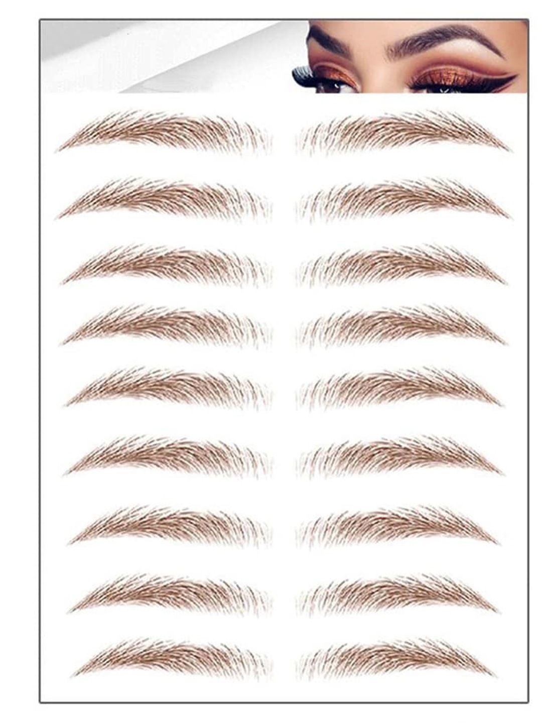 

S.A.V.I. 9 Pairs Natural Eyebrow 6D Temporary Tattoo Sticker, Brown