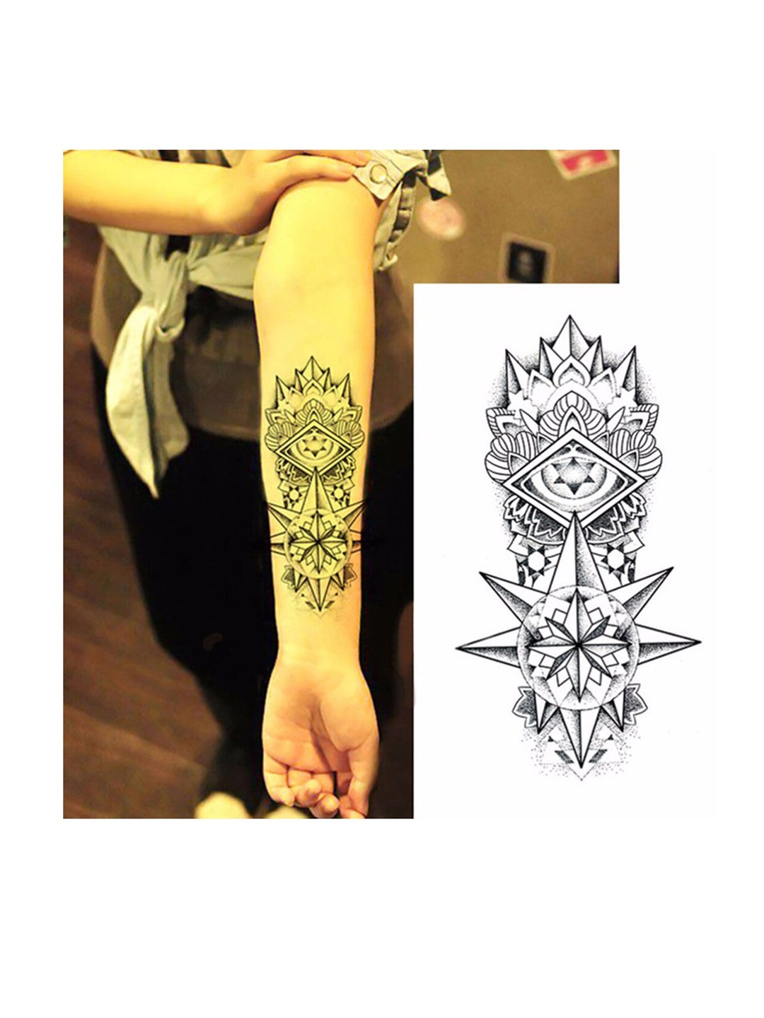 

S.A.V.I. 3D Temporary Arm Hand Tattoo Stickers, Black