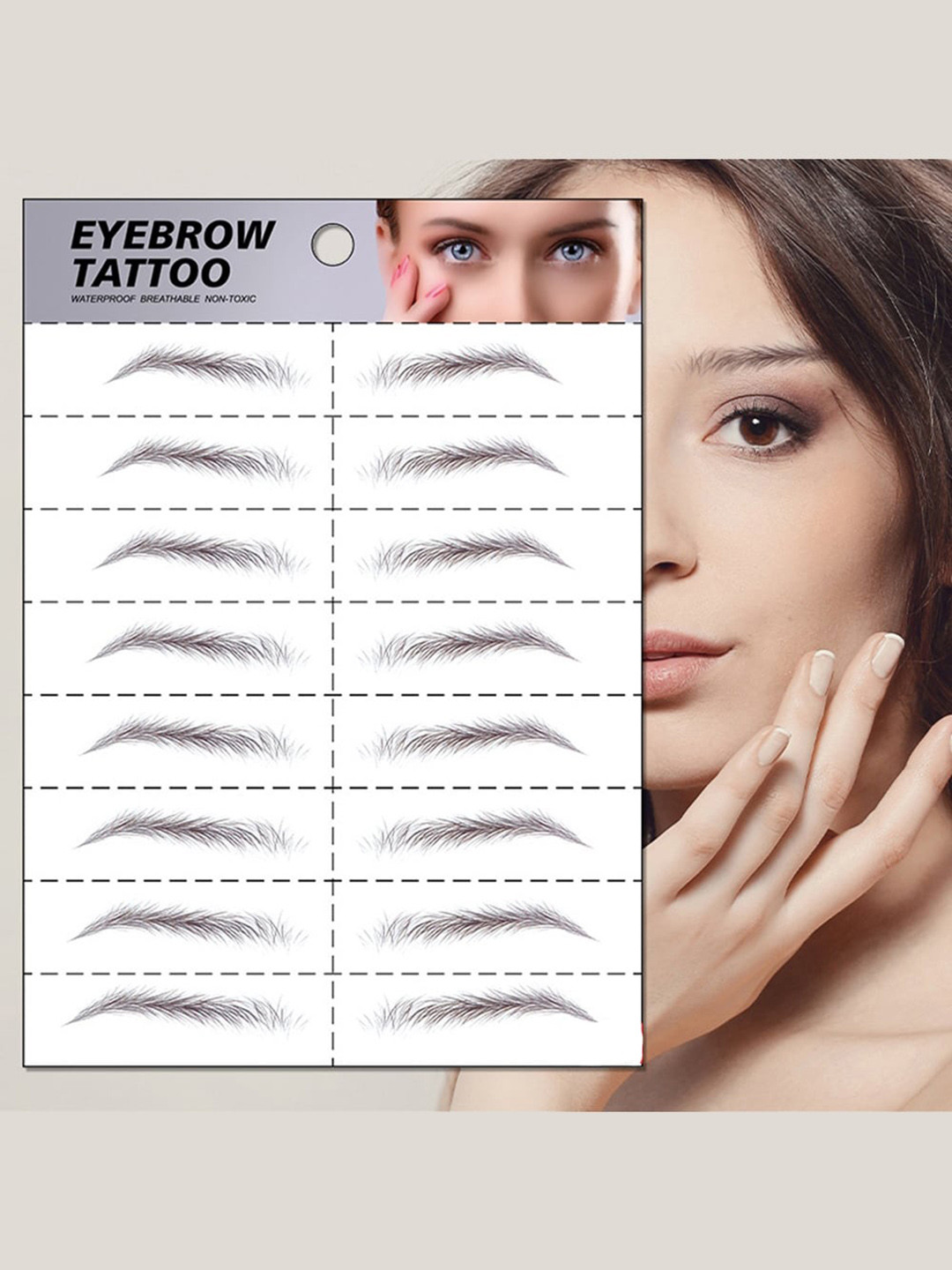 

S.A.V.I. 8 Pairs 6D Natural Look Eyebrow Long Lasting Tattoo Stickers, Black