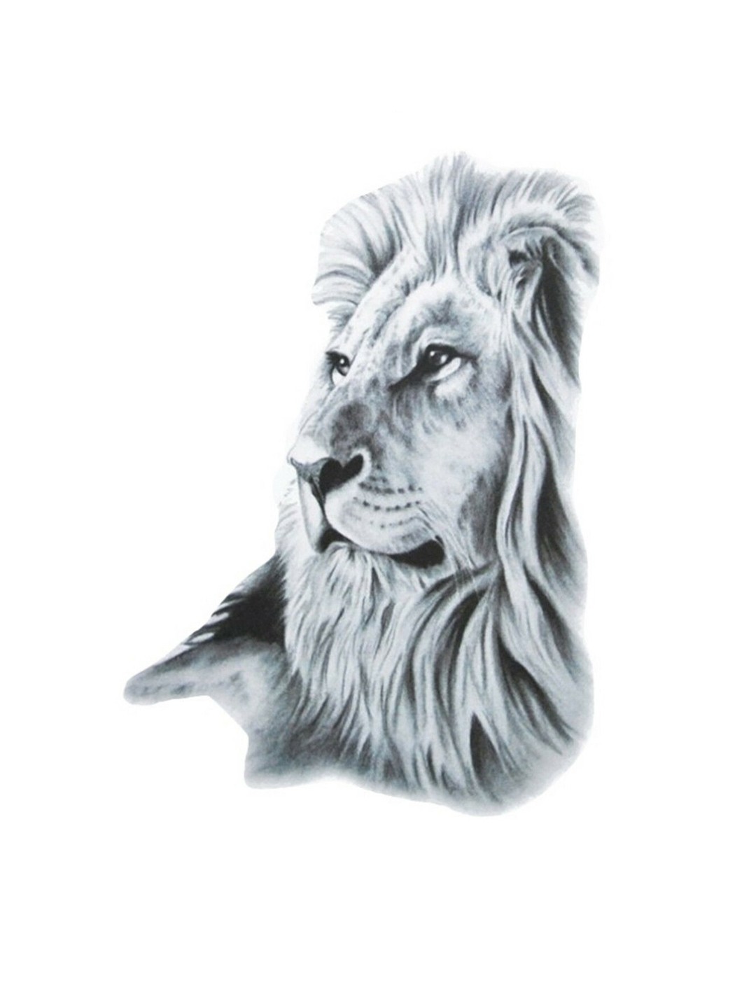 

S.A.V.I. 3D Big Lion Face Water Proof & Long Lasting Temporary Tattoo Sticker - Black