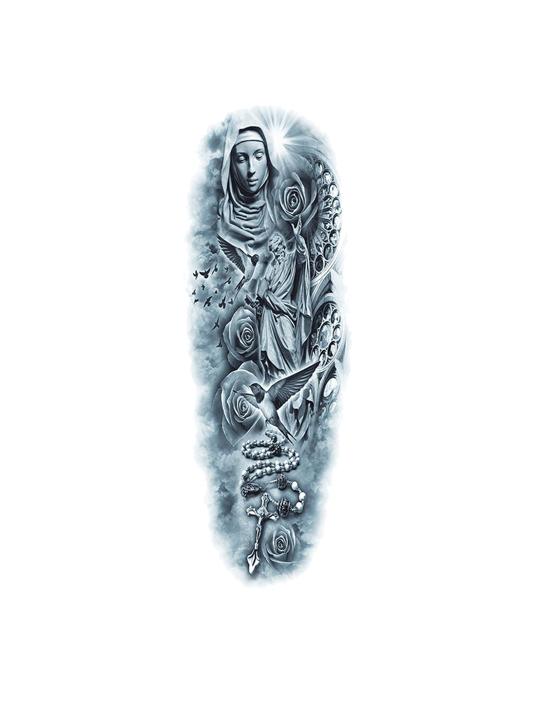 

S.A.V.I. Full Arm Hand Temporary Sticker Tattoos, Black
