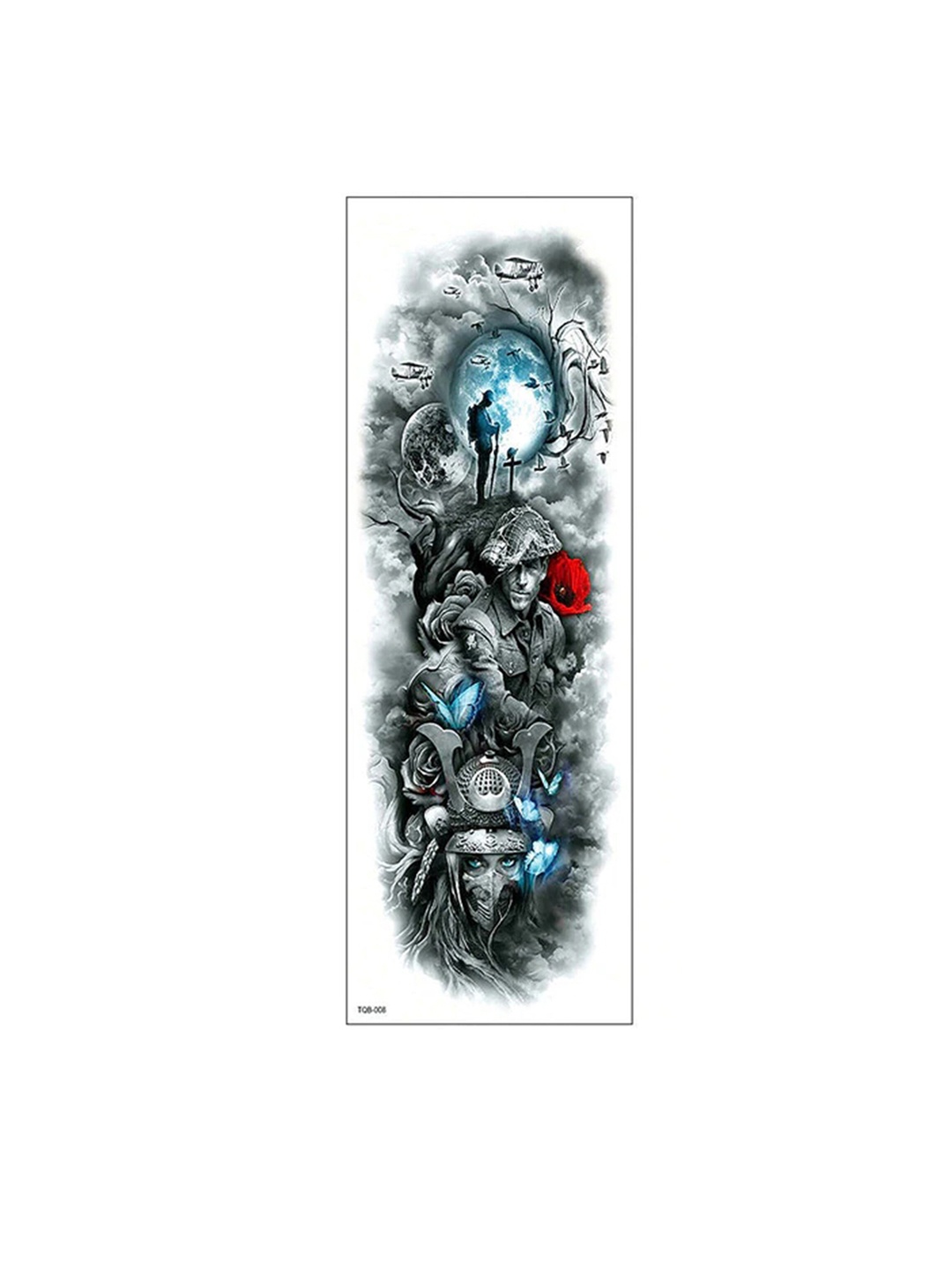 

S.A.V.I. Full Arm Hand Water Proof & Long Lasting Temporary Tattoo Sticker, Black