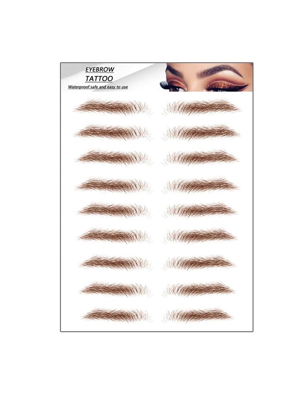 

S.A.V.I. 9 Pairs 6D Natural Eyebrow Temporary Tattoo Sticker, Brown