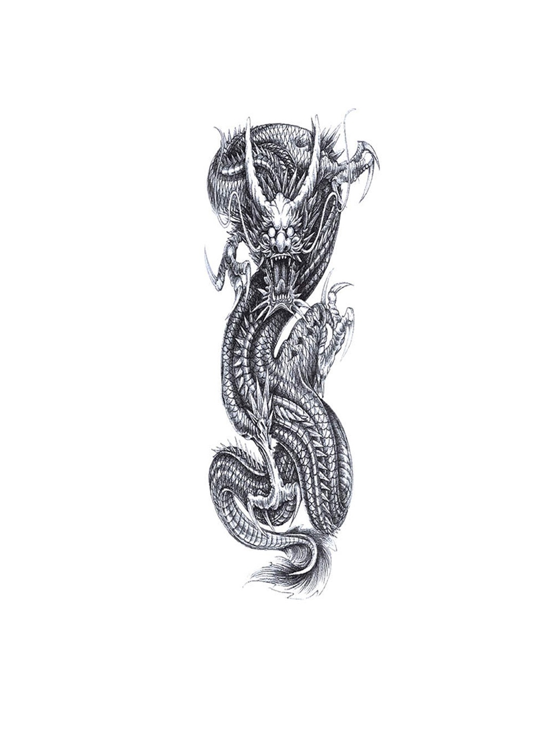 

S.A.V.I. Water Proof & Long Lasting 3D Full Arm Hand Temporary Tattoo Sticker, Black