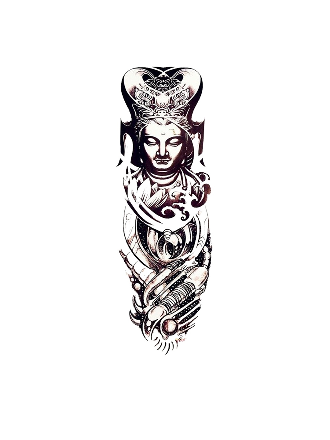 

S.A.V.I. Holy Jesus Full Arm Hand Temporary Tattoo Stickers, Black