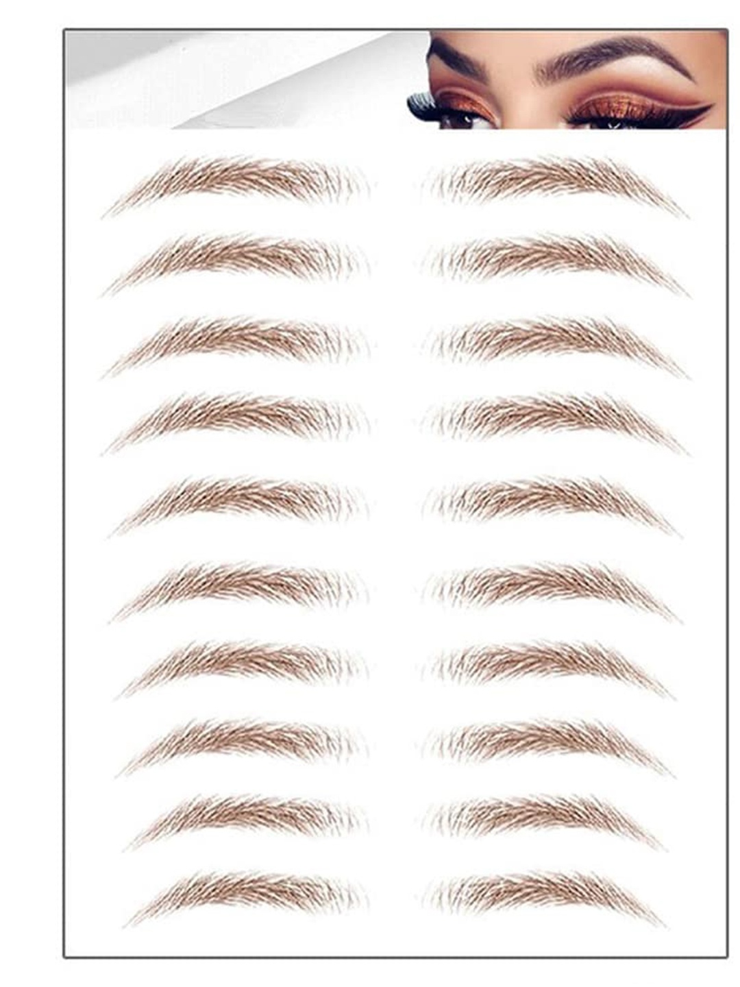 

S.A.V.I. 9 Pairs 6D Natural Eyebrow Temporary Tattoo Sticker, Brown