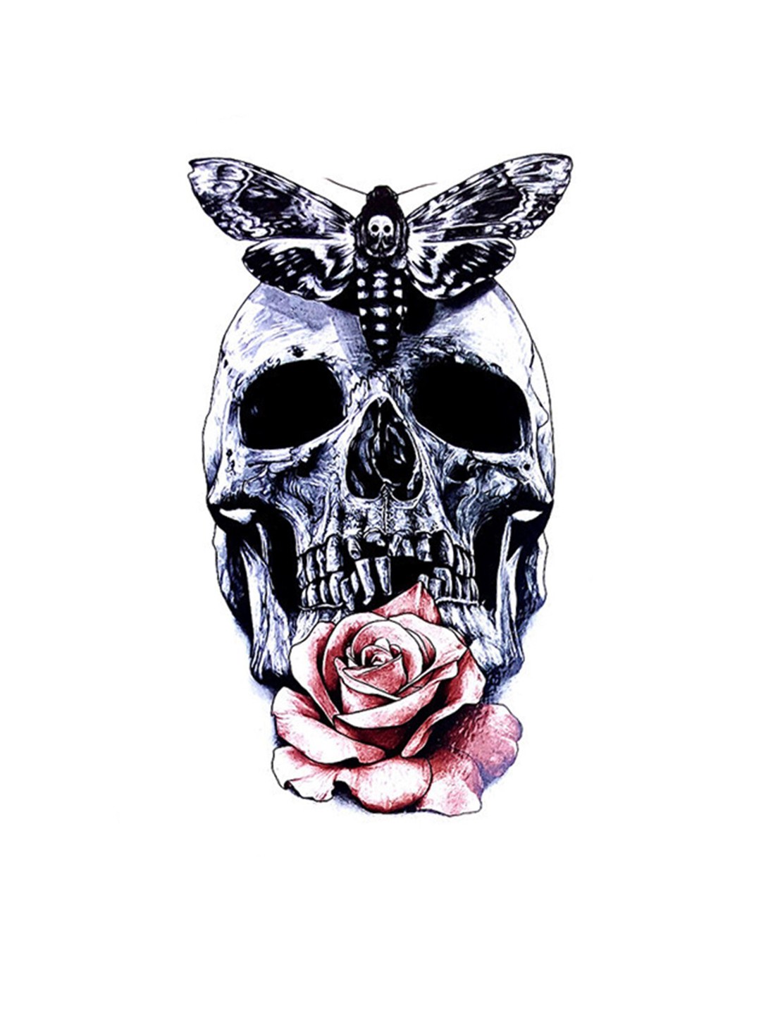 

S.A.V.I. 3D Skulls & Roses Temporary Tattoo Stickers, Black