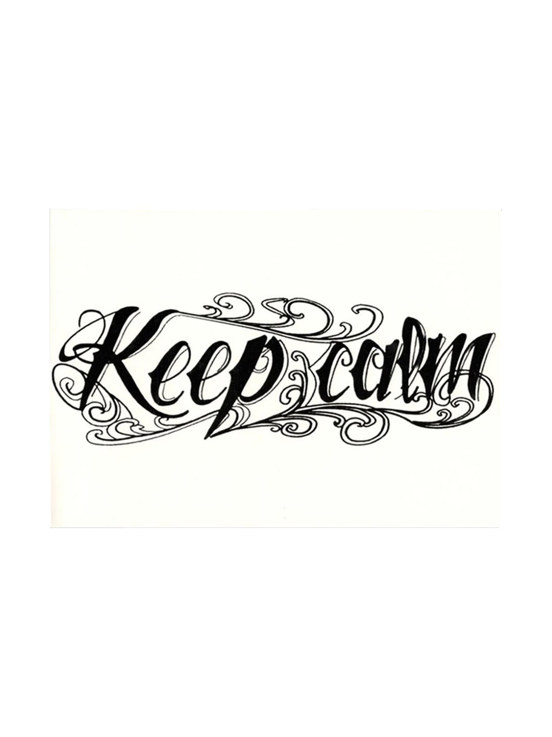 

S.A.V.I. 3D Beautiful Big Text Keep Calm Temporary Tattoo Stickers, Black