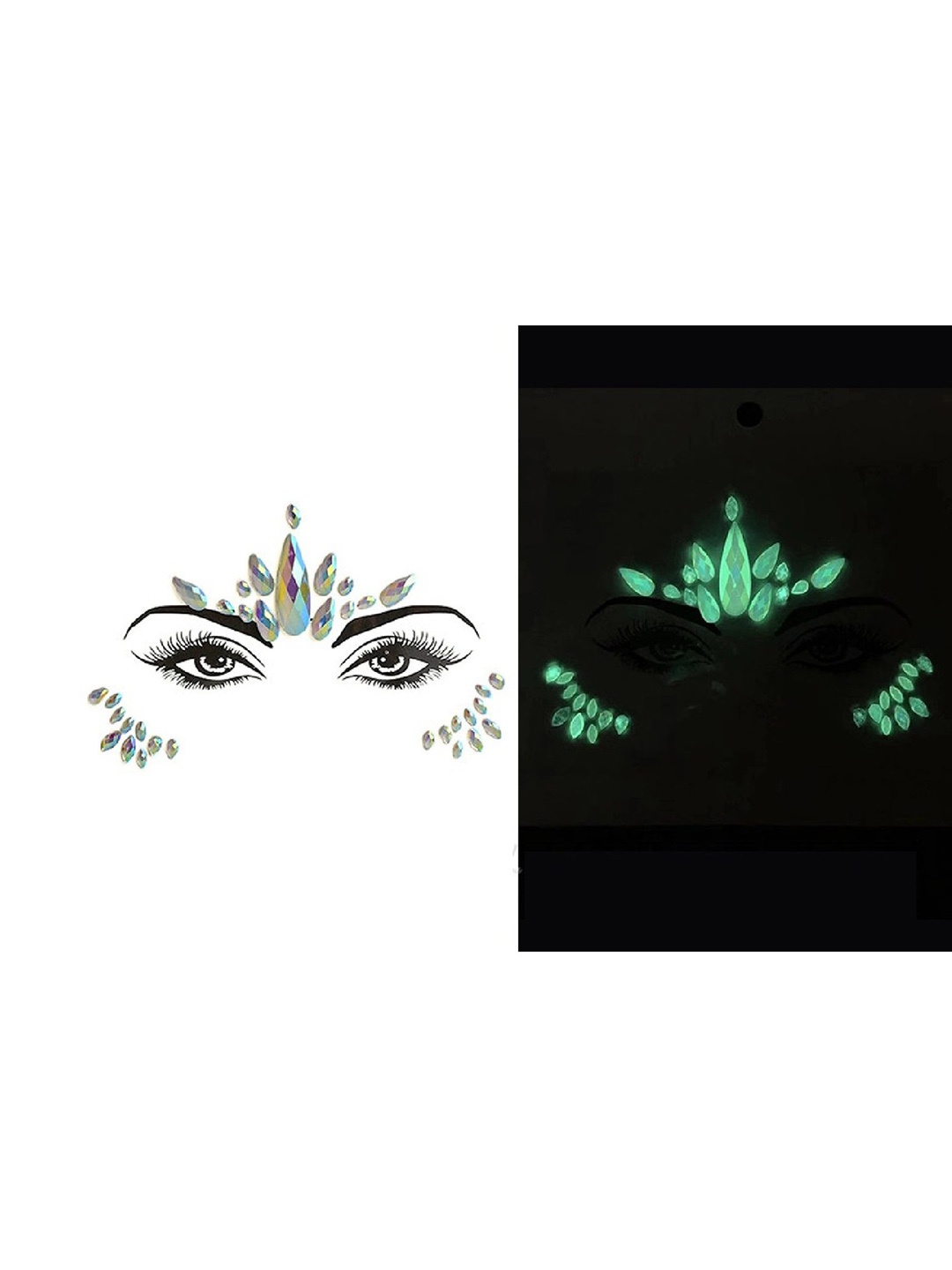

S.A.V.I. Luminous Glow In Dark Crystal Diamond 3D Face Stickers, Silver
