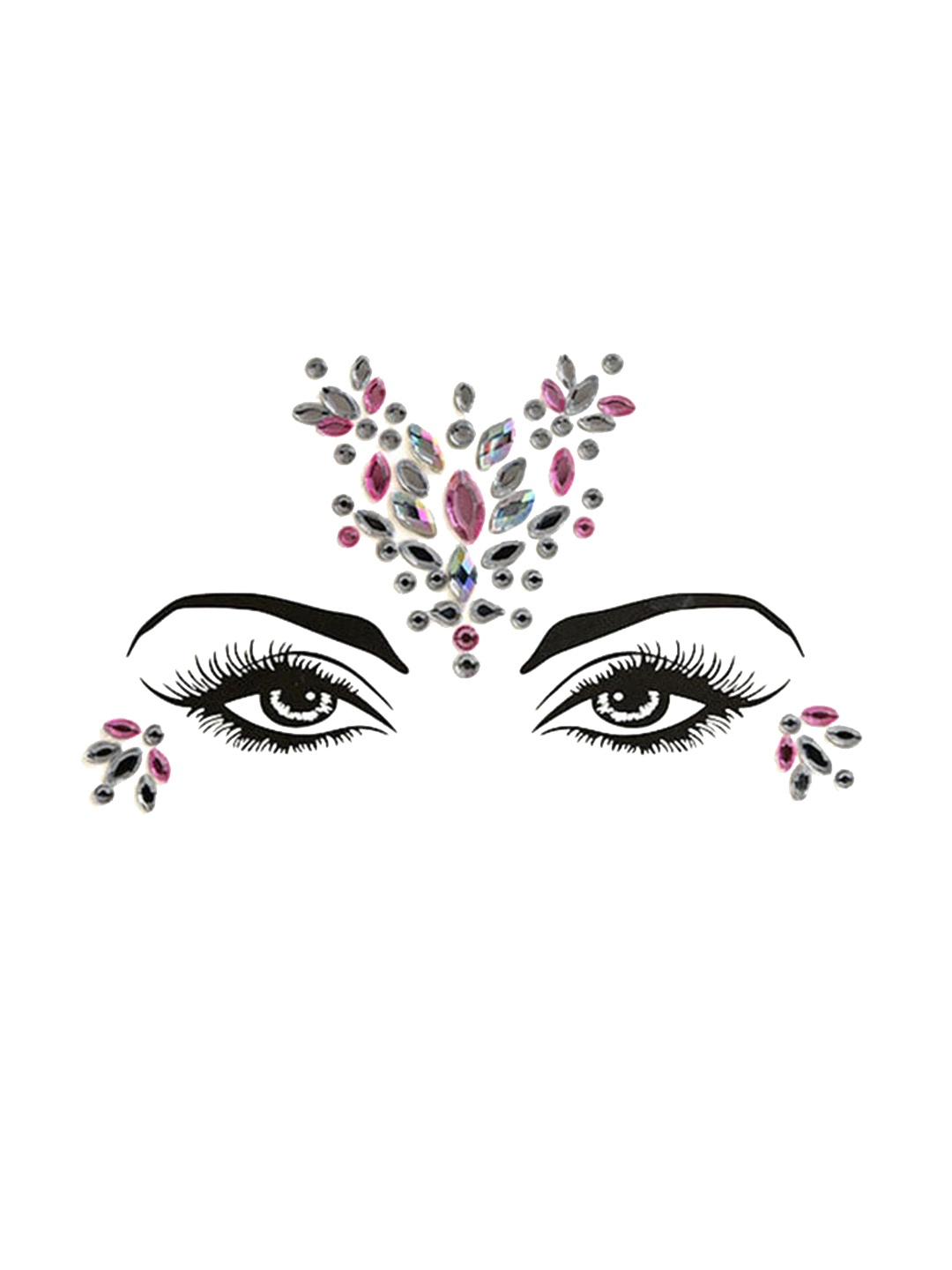 

S.A.V.I. Face Gems Eyes Decoration Rhinestone 3D Self-adhesive Crystal Stickers, Silver