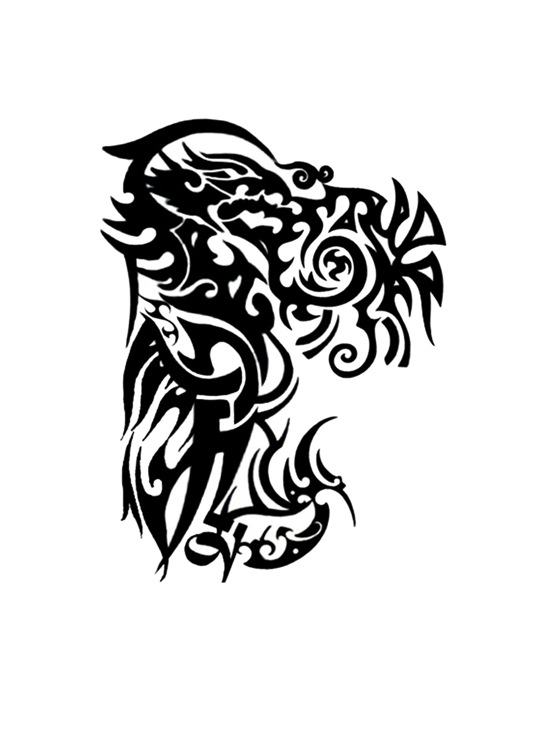 

S.A.V.I. Tribal Totem Fire Waterproof Shoulder & Arm Temporary 3D Tattoo Sticker, Black