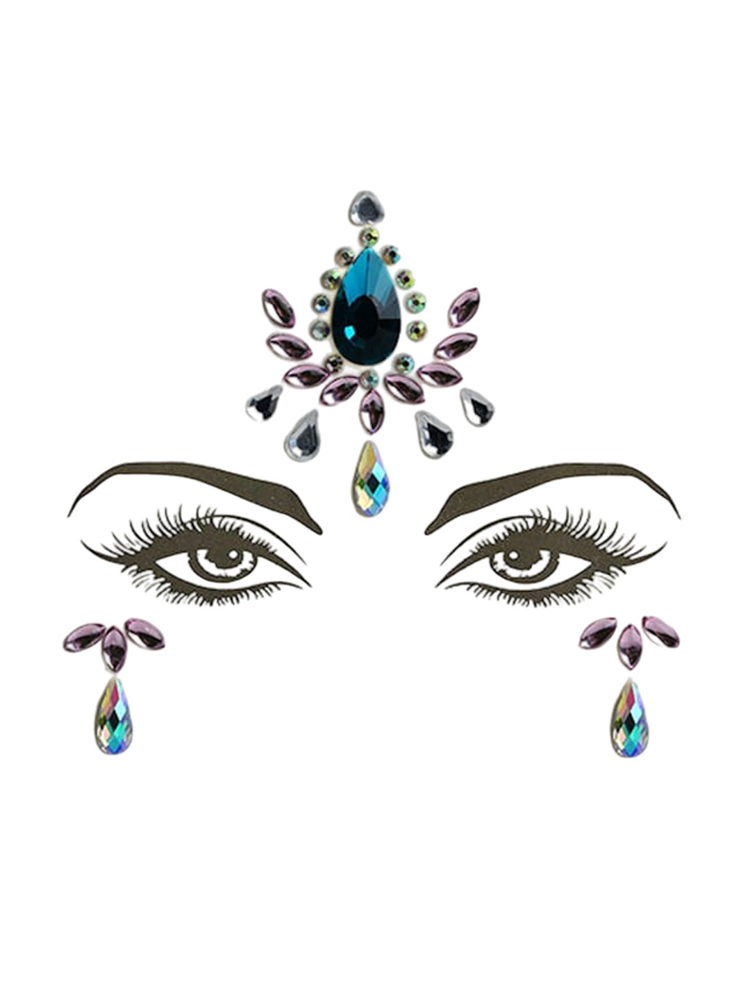 

S.A.V.I. Crystal Faux Diamond Rhinestone Temporary 3D Tattoo Stickers, Black
