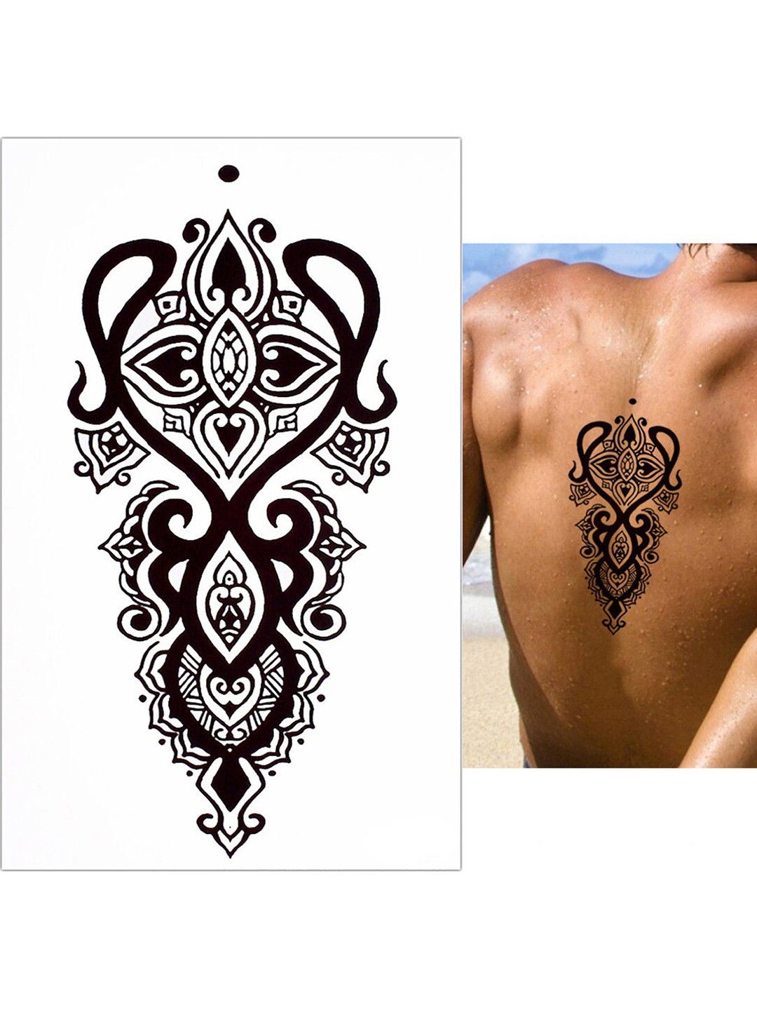 

S.A.V.I. Tribal Totem Temporary 3D Tattoo Sticker, Black