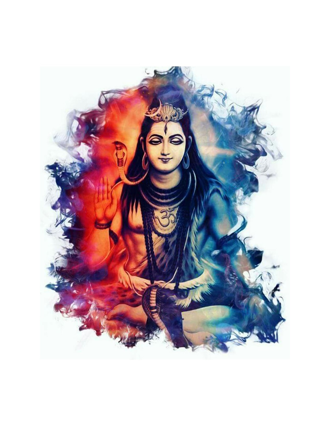 

S.A.V.I. Lord Shiva Snake In Smoke Waterproof Long Lasting Temporary 3D Tattoo Sticker, Multi